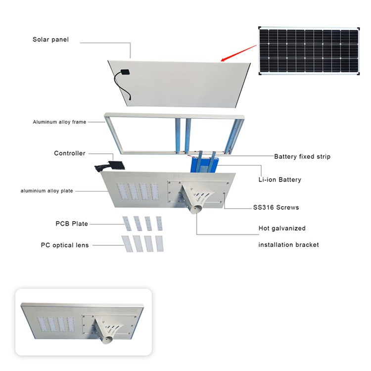all in one solar street lamp diagram