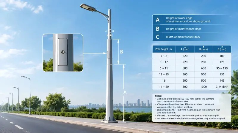 maintenance door dimensions corresponding to common pole heights maintenance door dimensions corresponding to common pole heights