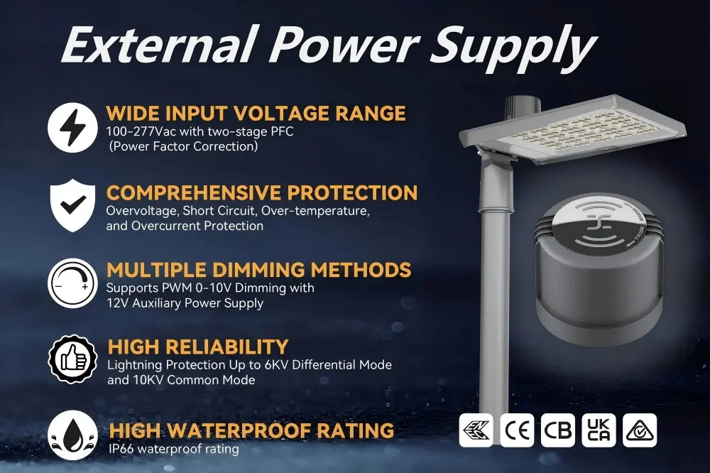What Are the Advantages of External Power Supplies for Street Lights?