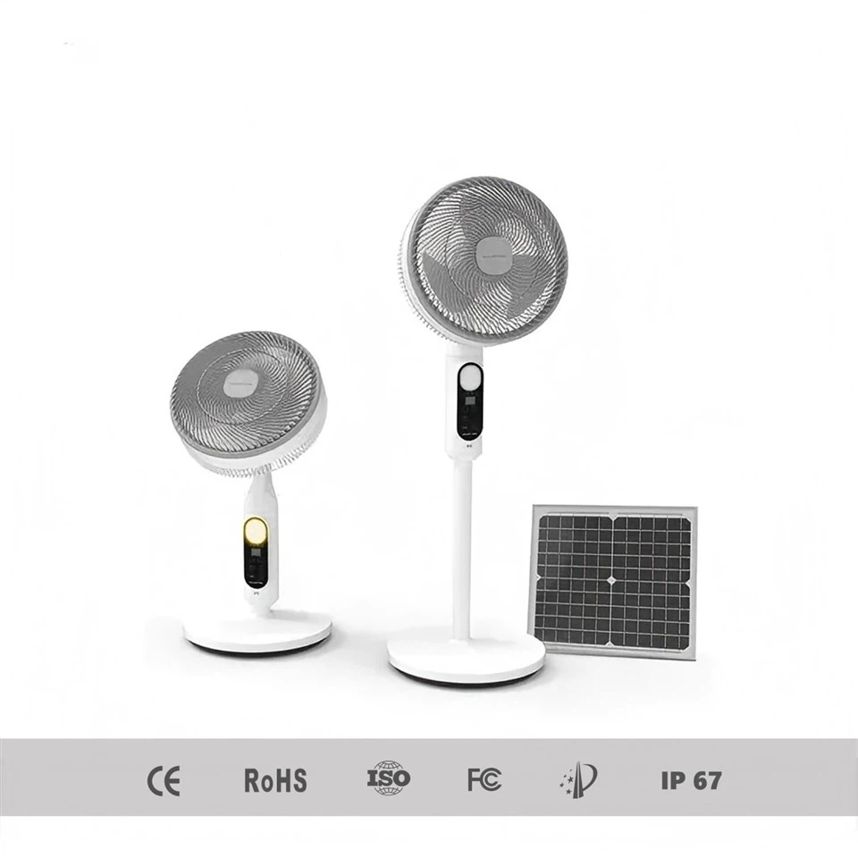 Solar Fan With Panel And Battery For Home